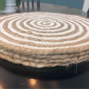Natural Jute and Cotton Spiral Placemats, set of 4